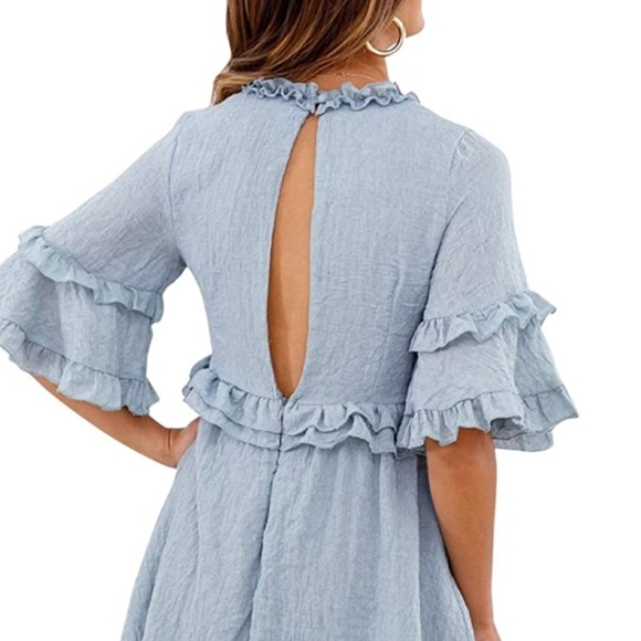 🆕  Bell Sleeve Ruffle Dress(Size M) - Picture 5 of 8